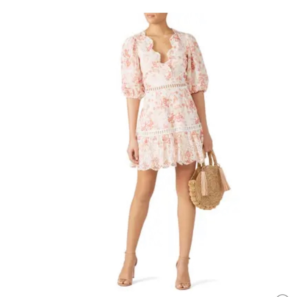 SAYLOR Floral Mini Dress - Pink and White